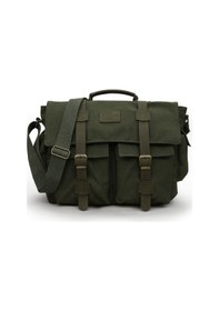 Resim Dark Cotton 7238 Suya Dayanıklı Kanvas Postacı Çantası - 15.6 İnç Laptop Bölmeli Vintage Omuz Çantası Haki 