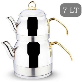 Resim Lines Ayperi Paslanmaz Çelik Çaydanlık Takımı Gold Kulp 7 L Gold 