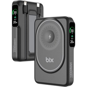 Resim Tpb16 10.000 Mah Oled Ekranlı Manyetik Kablosuz Powerbank 20w Pd Hızlı Şarj Ve 15w Magsafe Siyah 