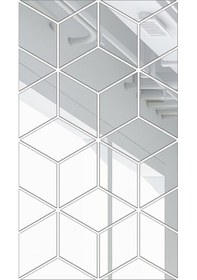 Resim Skycity Akrilik Ayna Duvar Stickerı - Modern Dekorasyon İçin Karesel Kırpılmış Otomatik Yapışkan Arka Plan, Gümüş, M Boyutu Gümüş 