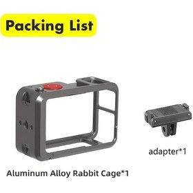 Resim Xuweiwei Djı Action 5 Pro 4 3 Alüminyum Çerçeve Kılıfı Tavşan Kafesi Bağlantı Parçası Hızlı Çıkarma Metal Kılıf Manyetik Aksesuar Kaymaz Tutuş 