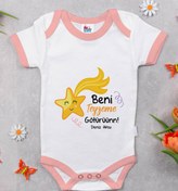 Resim BK Kids Kişiye Özel Beni Teyzeme Götürün Tasarımlı Pembe Bebek Body Zıbın - Model 1 