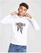 Resim Dreamcatcher Wolf Tuy Baskılı Unisex Çocuk Kapüşonlu Beyaz Sweat 