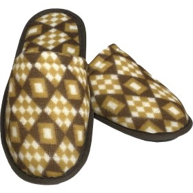 Resim Okanmed C202 Kareli Kışlık Havlu Kumaş Kadın Ev Misafir Terliği 