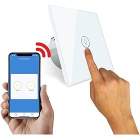 Resim As871Eu Wifi Dokunmatik Tekli Duvar Lamba Açma Anahtarı 
