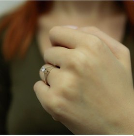 Resim Lova F Renk 0,25 Karat Pırlanta Tektaş Yüzük - 1020021 