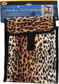 Resim Leopar Desenli Oto Koltuk Arkası Organizer Çanta 21x19x7cm 