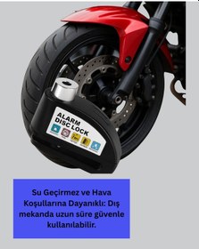 Resim Titreşim Sensörlü Alarm Disk Kilidi Motosiklet Scooter Bisiklet Çok Renkli 