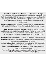 Resim Yorni Unisex Su Geçirmez - Cırtlı - Cepli - Yarım Kollu Bebek - Mama Önlüğü 1-3 Yaş 