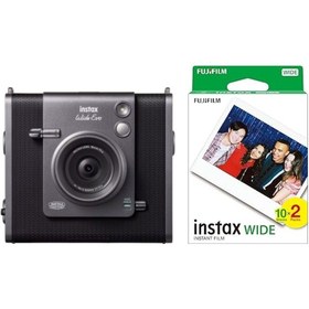 Resim Fujifilm Instax Wide Evo Siyah Hybrid Fotoğraf Makinesi ve 20'li Wide Film 