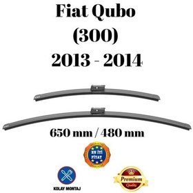Resim Fiat Qubo 300 2013 2014 Uyumlu Ön Cam Muz Tipi Silecek Süpürgesi Seti 650/480mm Silbak 