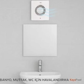 Resim 10 cm (100’LÜK) Aspiratör Fan – 100 M³/h Debi | Banyo, Mutfak ve Wc Için Havalandırma | Sessiz, Enerji Tasarruflu, 12W, 2450 Rpm, IP20 Koruma 