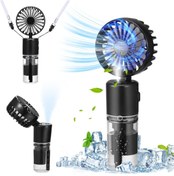 Resim XTRIKE ME Mini Fan Ve Vantilatör Boyna Asmal Sulu Buhar Veren El Vantilatörü Fan Şarjlı Pervane 