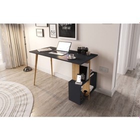 Resim Side Çalışma Masası Antrasit & Meşe Antrasit Meşe 