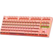 Resim Moveevo Bajeal K300 Mekanik Oyun Klavyesi, 87 Tuş, Usb Kablolu, Pembe, Çift Renk Enjeksiyon Kapaklı, Yeşil Axi, 26 Tuş Rollover Diğer 