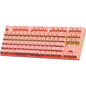 Resim Moveevo Bajeal K300 Mekanik Oyun Klavyesi, 87 Tuş, Usb Kablolu, Pembe, Çift Renk Enjeksiyon Kapaklı, Yeşil Axi, 26 Tuş Rollover Diğer 