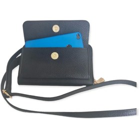 Resim BC Barse Collection Kadın Cüzdan Ve Omuz Çantası Siyah Telefon Bölmeli Hakiki Deri 