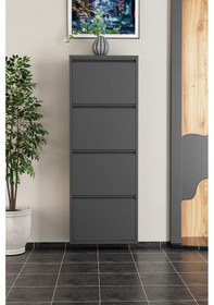 Resim 4 Kapaklı Metal Ayakkabılık Antrasit Antrasit 