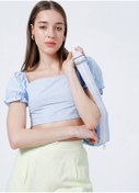 Resim Aeropostale Kalp Yaka Crop Mavi Kadın Bluz - K-Ramos 