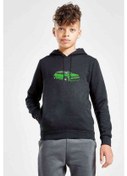 Resim Vw Scirocco Baskılı Unisex Çocuk Kapüşonlu Siyah Sweatshirt 