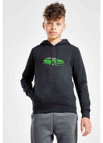 Resim Vw Scirocco Baskılı Unisex Çocuk Kapüşonlu Siyah Sweatshirt 