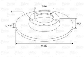 Resim ARKA FREN AYNASI DISKI HYUNDAI I30 07 12 IX35 10- CEED 06- SPORTAGE 10- 262 MM VALEO 197123 