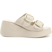 Resim Gönderi R Bej Dolgu Topuk Tokalı Terlik Bej 