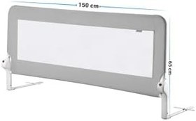Resim Wellgro 150 * 65 cm Gri Renk Yatak Bariyeri, Yatak Korkuluğu 