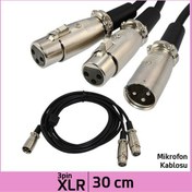 Resim Ti-Mesh 3 Pin Xlr M / 2 Xlr F Mic Av Ses Çevirici Kablo - 30Cm 