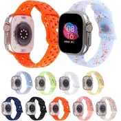 Resim iOs Watch Uyumlu Se 2023 İçin 44mm Jöle Renk Noktalar Sıvı Silikon Saat Bandı Şeffaf Beyaz 
