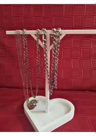 Resim Kalpli Takı Standı - Takı Askılığı - Beyaz Şık Tasarım Takı Standı 