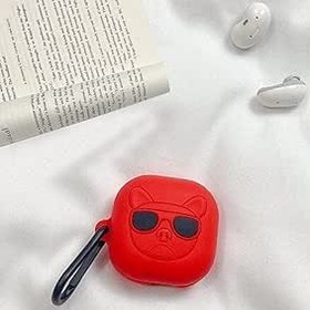 Resim Coverzone Samsung Galaxy Buds 2 ile uyumlu Kulaklık Kılıfı Yumuşak Soft Dokunuş Karakter Görünümlü Cartoon Kılıf Red Dog 