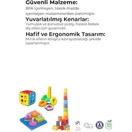 Resim Hype Store Kiki Bebeğimin Ilk Oyuncakları 4'lü Set Eğitici Oyuncak Bultak Halka Puzzle Kule 