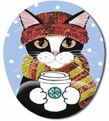 Resim ART HEDİYE Kedi Kar Soğuk Çay Kahve Bilek Destekli Mouse Pad Mousepad 