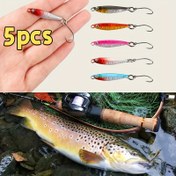 Resim 5 Paket Mini Jig Balıkçılık Yemleri, Yüksek Yansıtıcı Lazer Boya, Çinko Alaşımı ve Demir Yapısı, Karışık Renk, Alabalık, Levrek, Dere Balıkçılığı için - Noel, Cadılar Bayramı, Şükran Günü, Yeni Yıl, Bağımsızlık Günü için İdeal 