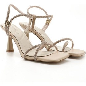 Resim Gönderi R Ten Taşlı Taşlı Bilekten Ayarlamalı Kadeh Ökçe Sandalet Ten 