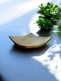 Resim F&S WoodArt Zeytin Ağacı Tek Parça El Yapımı Doğal Ahşap Dekoratif Köşeli Tabak 20 X 20 Cm 