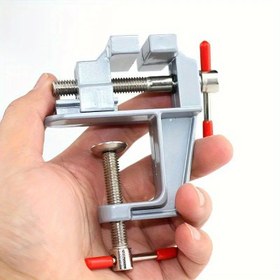 Resim Taşınabilir Alüminyum Çalışma Tezgahı Fikstürü - Ayarlanabilir Masaüstü Kelepçesi, El Sanatları, Elektronik ve Kendin Yap Projeleri İçin Uygundur 