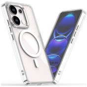 Resim Redmi Note 13 İçin 4g Magsafe Manyetik Şeffaf Telefon Kılıfı Beyaz 