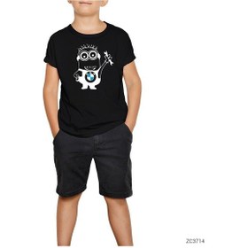 Resim Bmw Minion Siyah Çocuk Tişört Siyah 