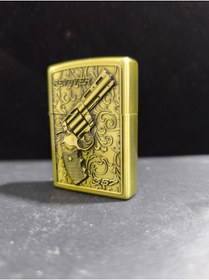 Resim enyatakı Tabanca modeli benzinli metal kaliteli tarz çakmak 