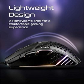 Resim Vertux Katana, 6 tuşlu altıgen kabuk, kablolu RGB oyun faresi 
