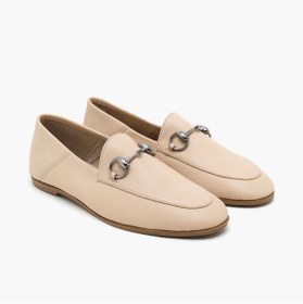 Resim Desa Ann Krem Kadın Deri Loafer 