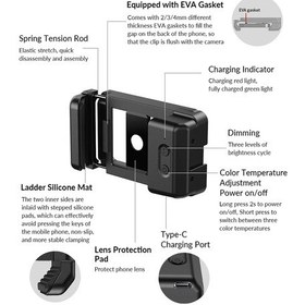 Resim Apexel Fl23 Evrensel Telefon Klipsi, 17 Mm + 37 Mm Siyah D12578-1 