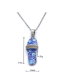 Resim FerizZ Nazar Boncuğu Motifli Gümüş Kolye GK-166 