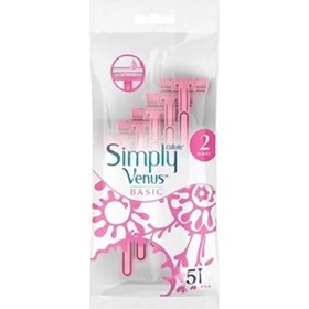 Resim Gillette Simply Venus 2 Basic Kadın Tıraş Bıçağı 5'li 