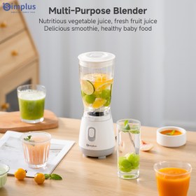 Resim Simplus Tek Bardak Çapraz Başlı Bıçak, 250W Yüksek Hızlı Gıda İşlemcisi, 600ml Büyük Kapasiteli Kişisel Meyve Sıkacağı Karıştırıcı, Dayanıklı ABS Malzeme, Aşınmaya Dayanıklı ve Darbeye Dayanıklı, Şeffaf, Kokusuz, Çok Amaçlı Meyve Suyu, Süt Sıkacağı, Smoothie, Kahve ve Daha Fazlası İçin, Temizlemesi Kolay, Minimalist Tasarım, Çıkarılabilir ve Yıkanabilir, Meyve Suyu Yapıcı | Modern Mutfak Aleti | Dayanıklı Plastik 