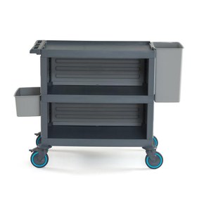 Resim Fantom Procart 221 3 Katlı Servis Arabası, Çatal Kaşık ve Atık Kovalı 