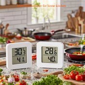 Resim 1 Adet Mini Dijital LCD Termometre Higrometre - Kompakt İç Mekan/Dış Mekan/Araç Termometresi ve Nem Ölçer, °C/°F Ekranlı, Pil ile Çalışan Sıcaklık Monitörü, Ev, Ofis, Kreş, Seracılık için - Para Pili Dahil, HVAC, Hava Temizleyici, İklim Kontrolü, Modern Estetik, Dayanıklı Plastik Kasa 