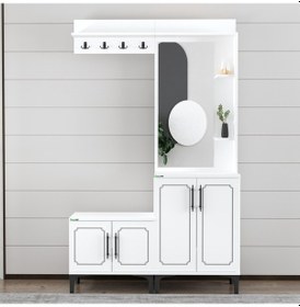 Resim Garaj Home Aynalı Portmanto Çok Renkli 